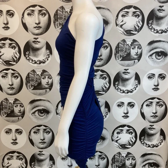Tart Navy One Shoulder Ruched Bodycon Dress Sz M, excellent condition! - Picture 5 of 12